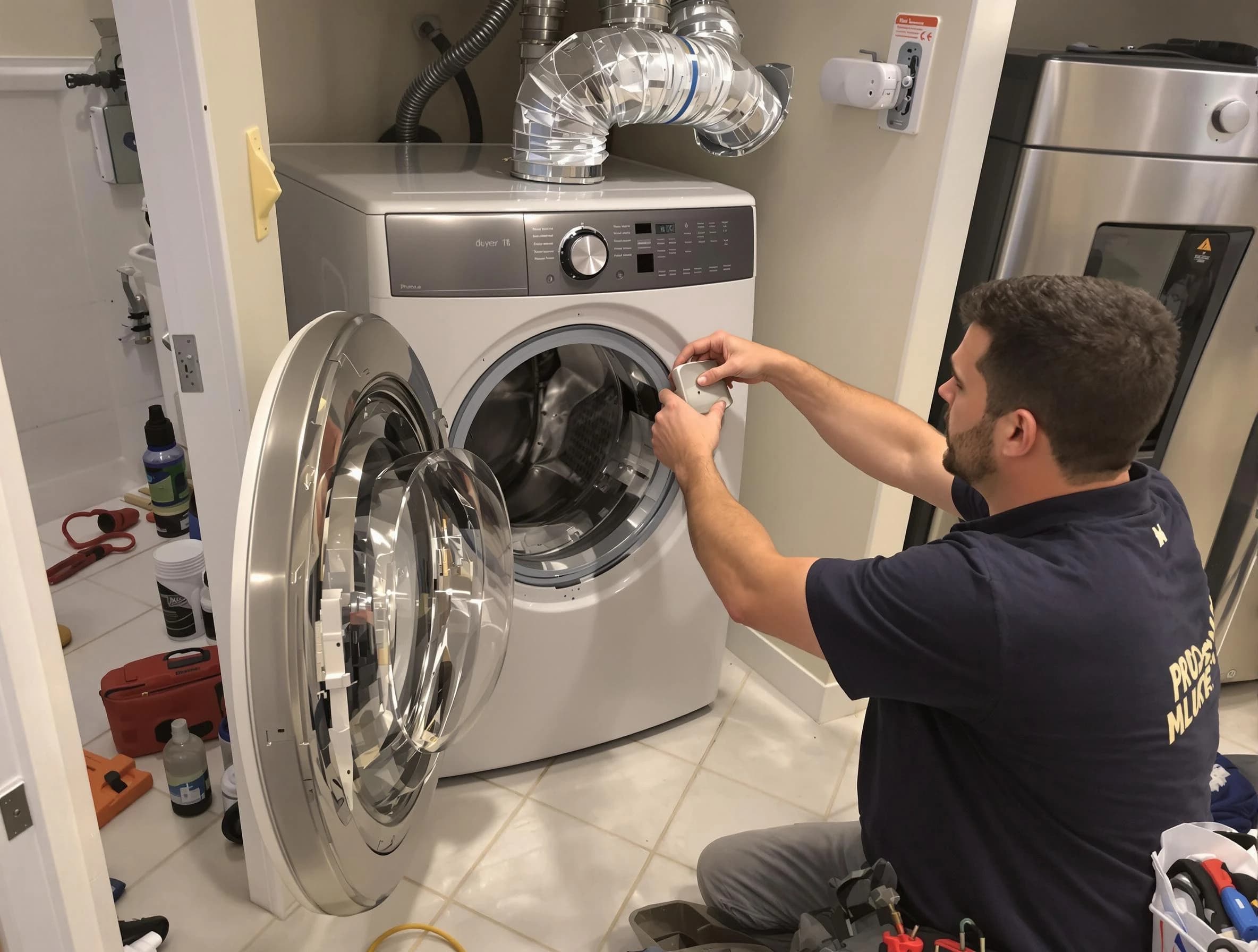 Duluth Dryer Vent Cleaning technician performing precise dryer vent hose installation in Duluth